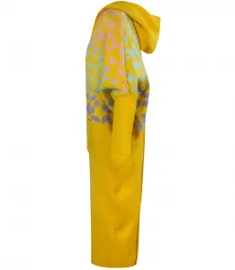 Pri Long cardigan colorful leopard sweater with wool