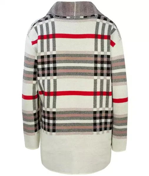 Pri WARM Sweater. Checkered cardigan overlay