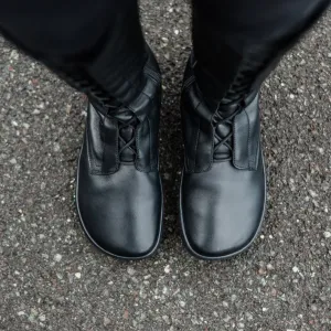 Barefoot vysoké šnurovacie čižmy ABBY Black