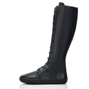 Barefoot vysoké šnurovacie čižmy ABBY Black