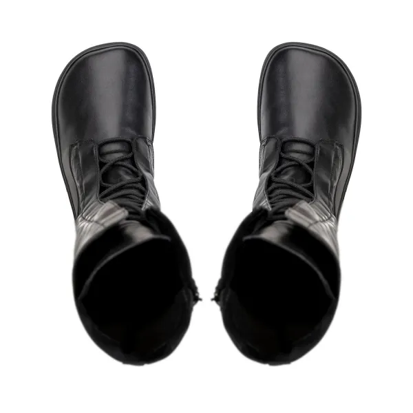 Barefoot vysoké šnurovacie čižmy ABBY Black