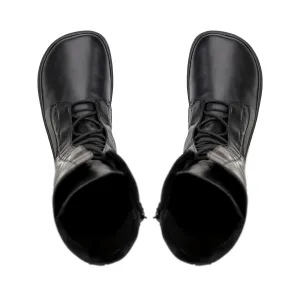 Barefoot vysoké šnurovacie čižmy ABBY Black