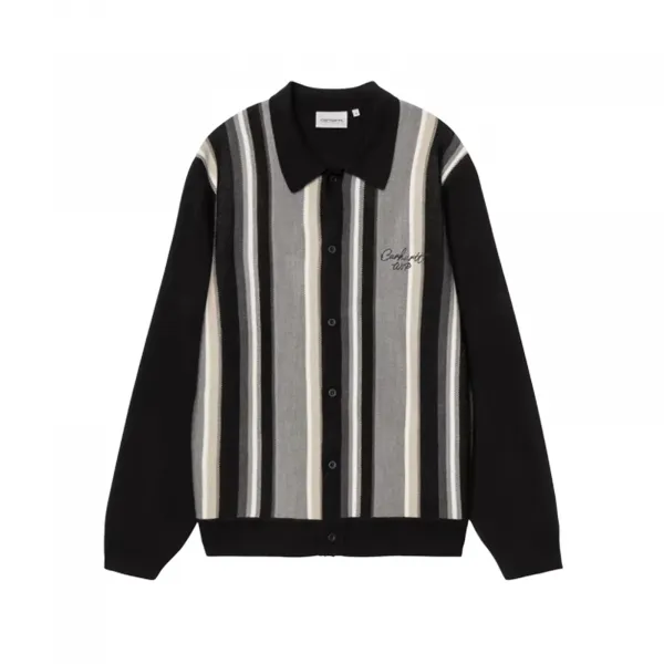 Carhartt WIP Bainter Striped Cardigan "Graphite" (I035397-3BAXX)