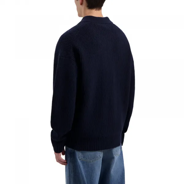 Olaf Knitted Oversized Polo "Navy" (M220709-NAVY)