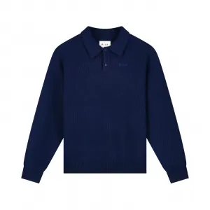 Olaf Knitted Oversized Polo "Navy" (M220709-NAVY)