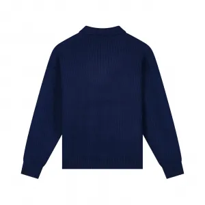 Olaf Knitted Oversized Polo "Navy" (M220709-NAVY)