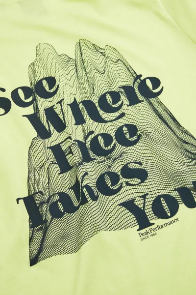 Tričko Peak Performance W Explore Graphic Tee Crystal Green