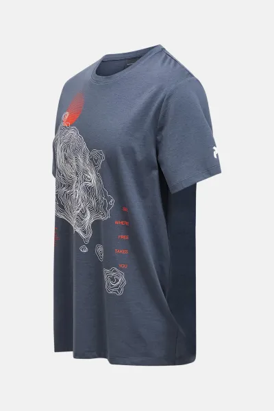 Tričko Peak Performance M Explore Graphic Tee Mountain Mist