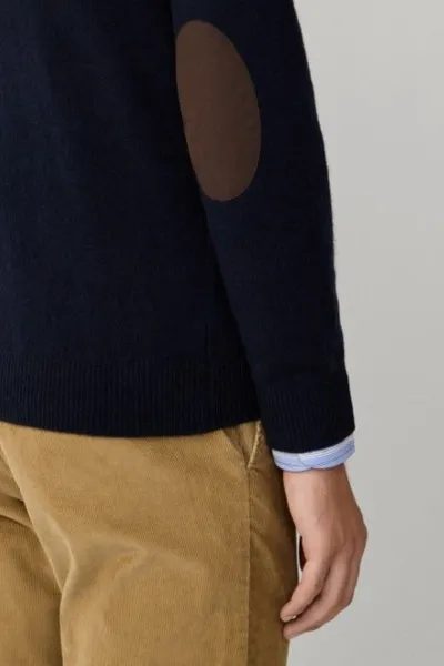 Sveter Hackett London Lambswool Fzip Midnight Blue