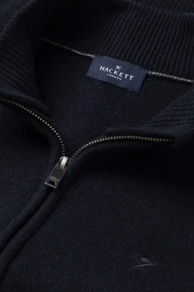 Sveter Hackett London Lambswool Fzip Midnight Blue