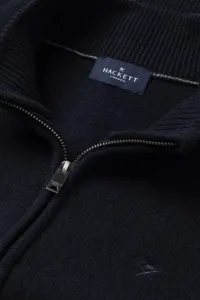 Sveter Hackett London Lambswool Fzip Midnight Blue