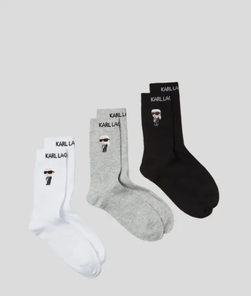 Ponožky Karl Lagerfeld Ikon Socks Black/White/Grey