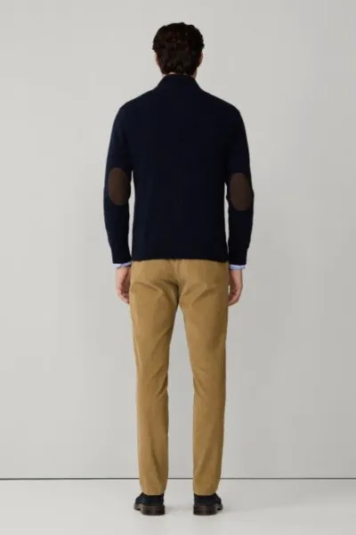 Sveter Hackett London Lambswool Fzip Midnight Blue
