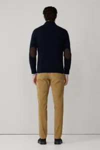 Sveter Hackett London Lambswool Fzip Midnight Blue