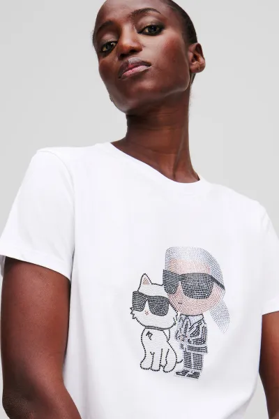 Tričko Karl Lagerfeld Ikon Rs Duo T-Shirt White