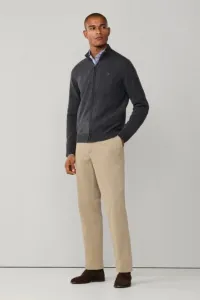 Sveter Hackett London Lambswool Fzip Charcoal Grey