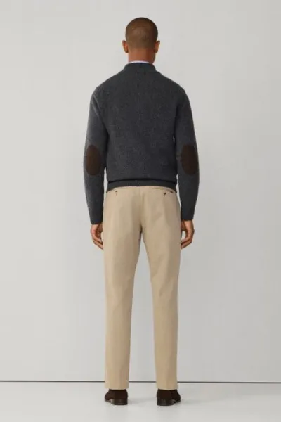 Sveter Hackett London Lambswool Fzip Charcoal Grey