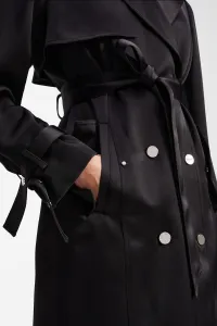 Kabát Karl Lagerfeld Fluid Trench Coat Black