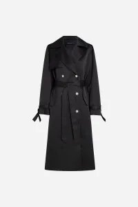 Kabát Karl Lagerfeld Fluid Trench Coat Black