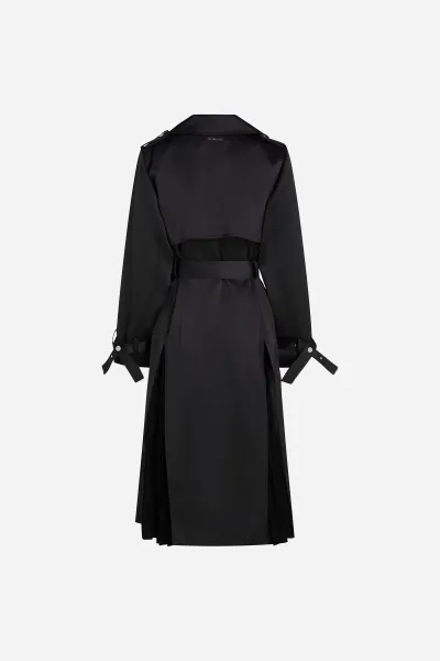 Kabát Karl Lagerfeld Fluid Trench Coat Black