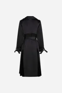 Kabát Karl Lagerfeld Fluid Trench Coat Black