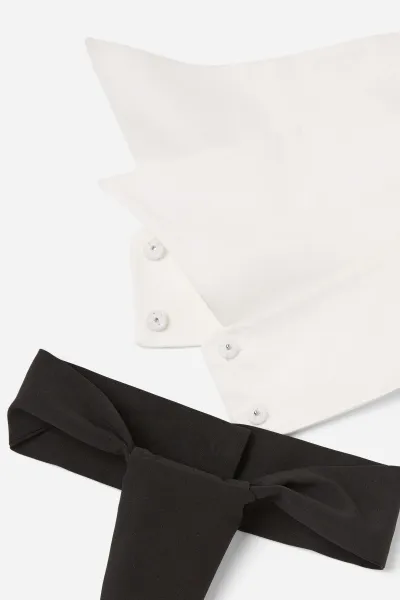 Golier Karl Lagerfeld K/Essential Collar And Tie White/Black