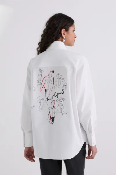 Košeľa Karl Lagerfeld Karl Series Poplin Shirt White