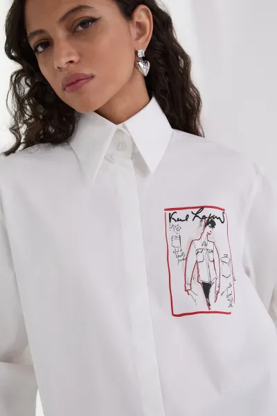Košeľa Karl Lagerfeld Karl Series Poplin Shirt White