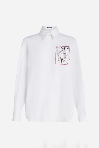 Košeľa Karl Lagerfeld Karl Series Poplin Shirt White
