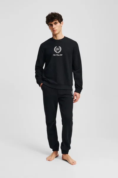 Tepláky Karl Lagerfeld Hotel Karl Crest Sweatpants Black