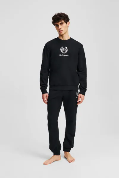 Mikina Karl Lagerfeld Hotel Karl Crest Sweatshirt Black