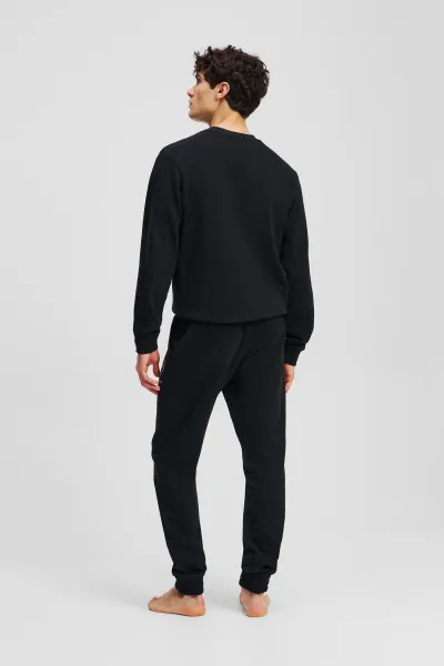 Tepláky Karl Lagerfeld Hotel Karl Crest Sweatpants Black