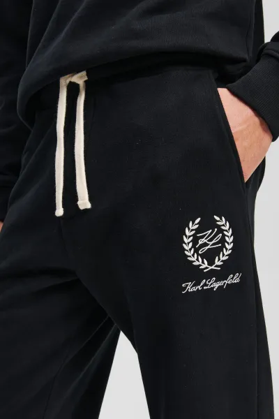 Tepláky Karl Lagerfeld Hotel Karl Crest Sweatpants Black