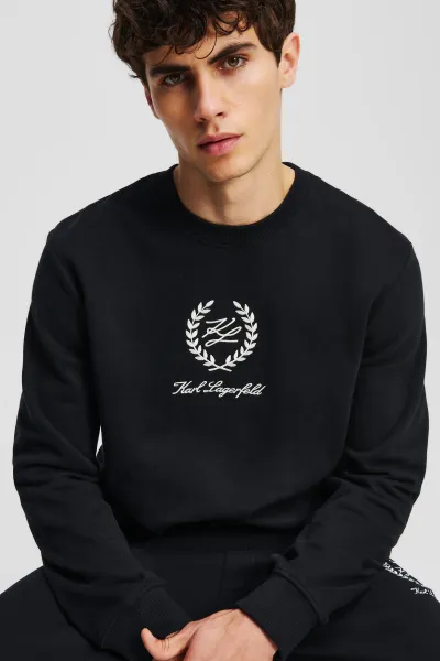 Mikina Karl Lagerfeld Hotel Karl Crest Sweatshirt Black