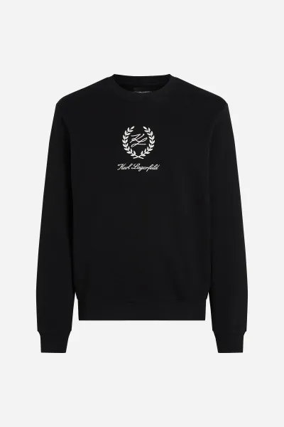 Mikina Karl Lagerfeld Hotel Karl Crest Sweatshirt Black