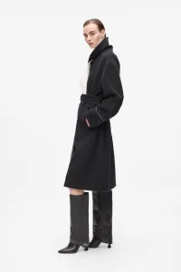 Kabát Karl Lagerfeld Soft Wool Coat White/Black