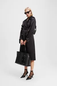 Kabát Karl Lagerfeld Fluid Trench Coat Black