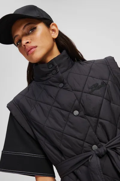 Vesta Karl Lagerfeld Lightweight Quilted Gilet Black