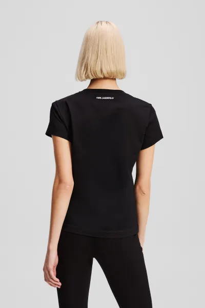Tričko Karl Lagerfeld Rsg V-Neck T-Shirt Black