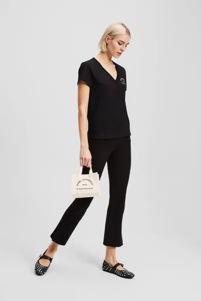 Tričko Karl Lagerfeld Rsg V-Neck T-Shirt Black