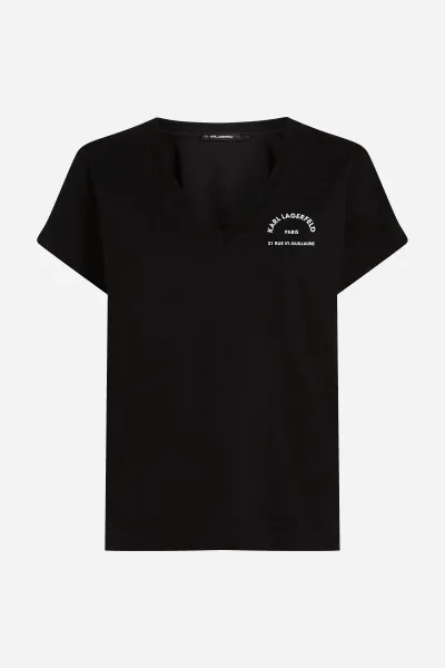 Tričko Karl Lagerfeld Rsg V-Neck T-Shirt Black