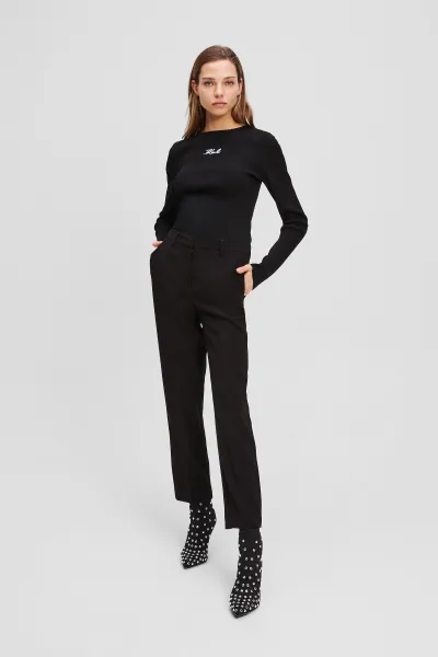 Sveter Karl Lagerfeld Lslv Ribbed Mock Neck Black