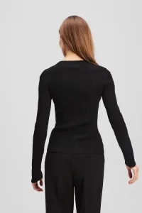 Sveter Karl Lagerfeld Lslv Ribbed Mock Neck Black