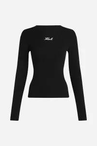 Sveter Karl Lagerfeld Lslv Ribbed Mock Neck Black