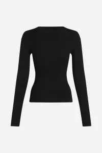 Sveter Karl Lagerfeld Lslv Ribbed Mock Neck Black