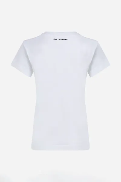 Tričko Karl Lagerfeld Rsg V-Neck T-Shirt White