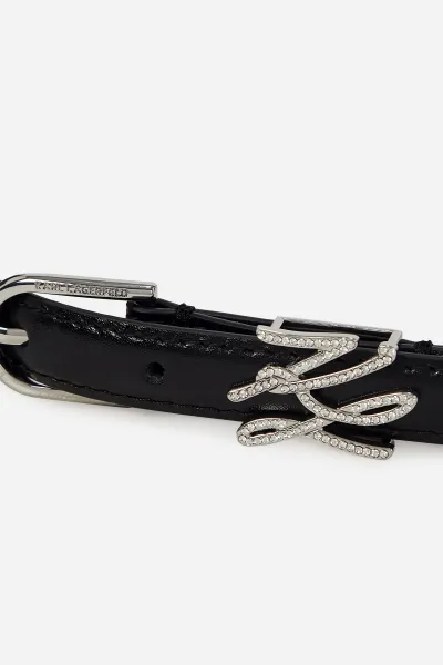 Opasok Karl Lagerfeld K/Autograph Rhn H1.5 Belt Black-Nickel