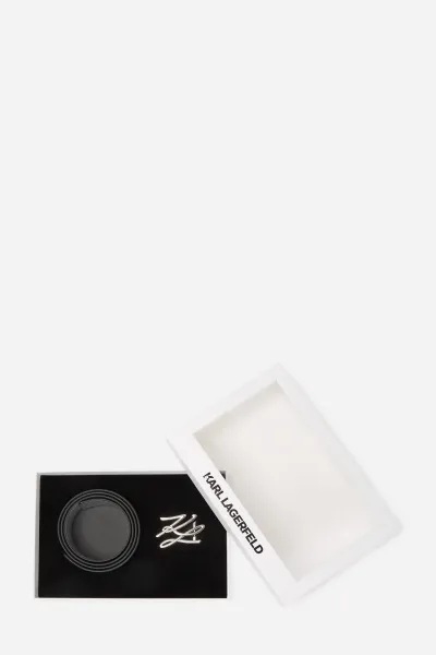 Opasok Karl Lagerfeld K/Autograph Rev H3 Belt Gp Black-Nickel