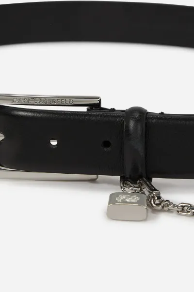 Opasok Karl Lagerfeld K/Autograph Padlock H3 Belt Black-Nickel