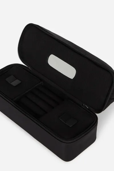 Kozmetická taška Karl Lagerfeld IKON čierna farba, A3W50014